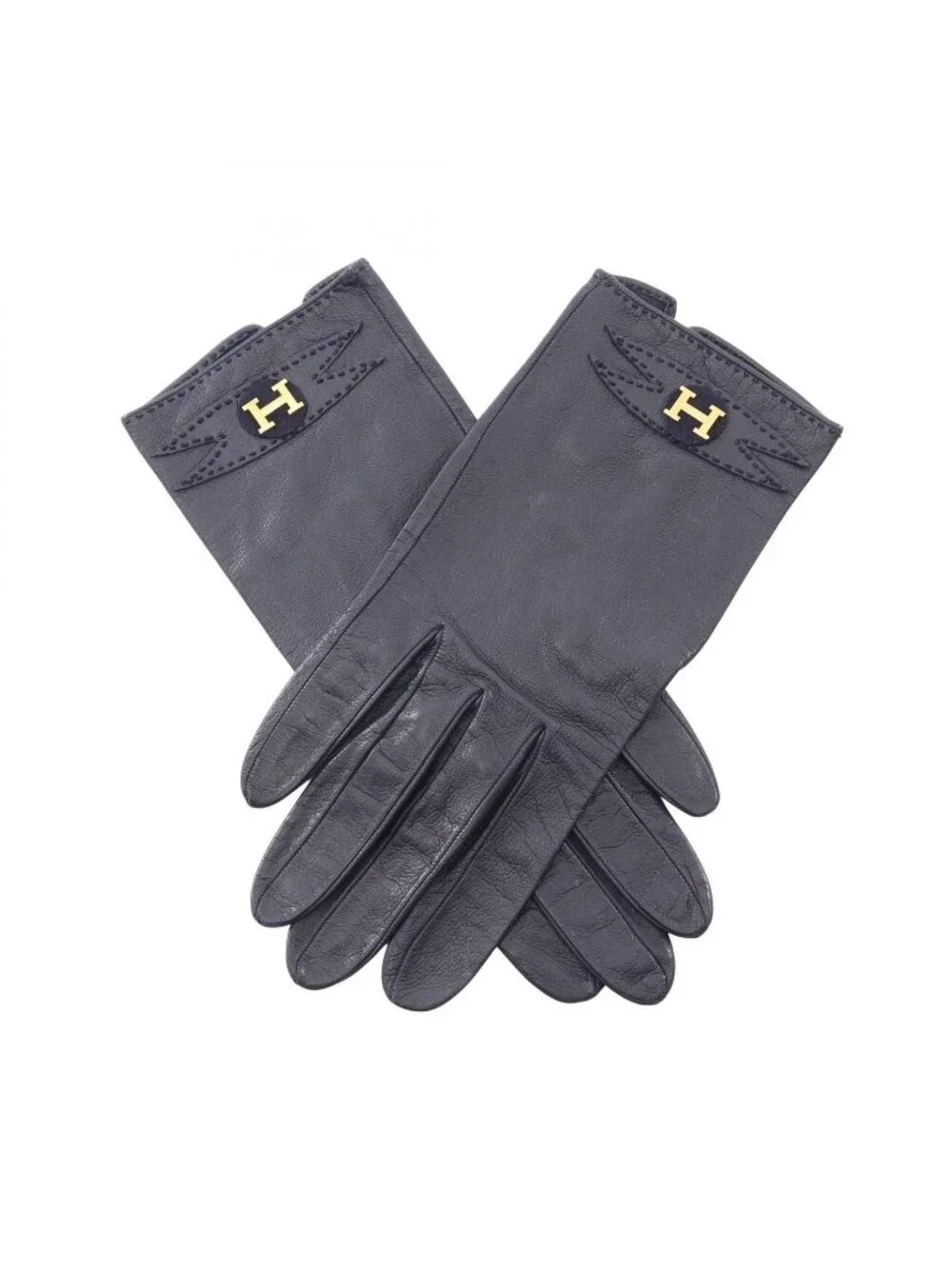 Hermes Gloves Logo Leather
